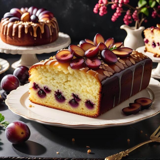 Bezjajeczne ciasto na śliwki i cynamon