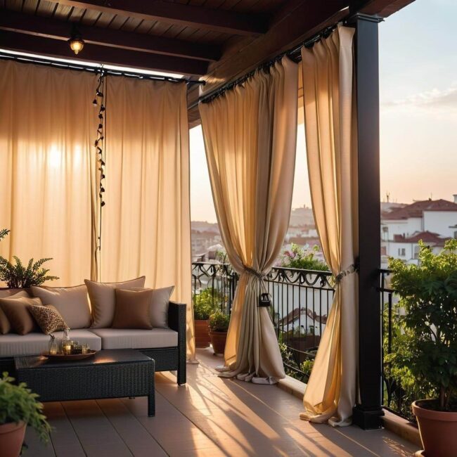 Jak zamontować zasłony na tarasie bez wiercenia otworów