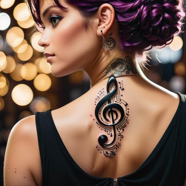 Klasyczne wzory klucza basowego na ramieniu