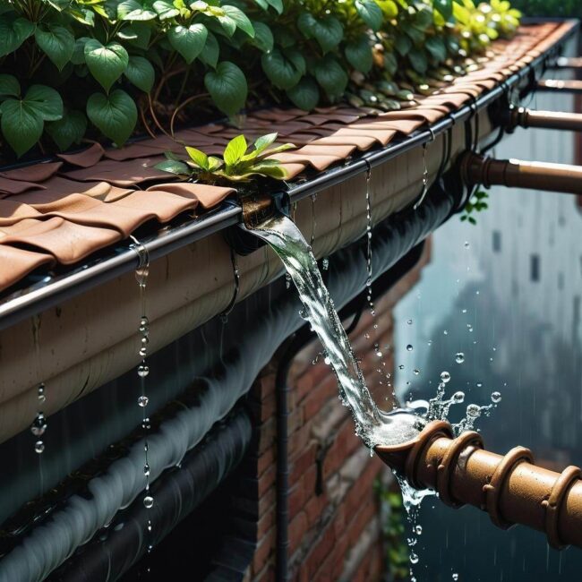 Odprowadzanie deszczówki z rynien do studni