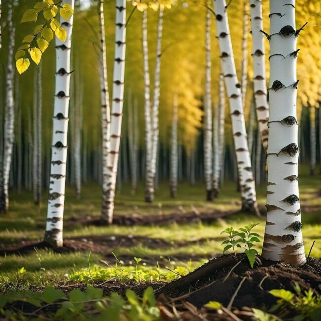 Oznaki sukcesu po udanym przesadzeniu brzozy