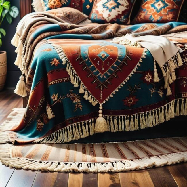 Stylizacje wnętrz z użyciem dywanów boho