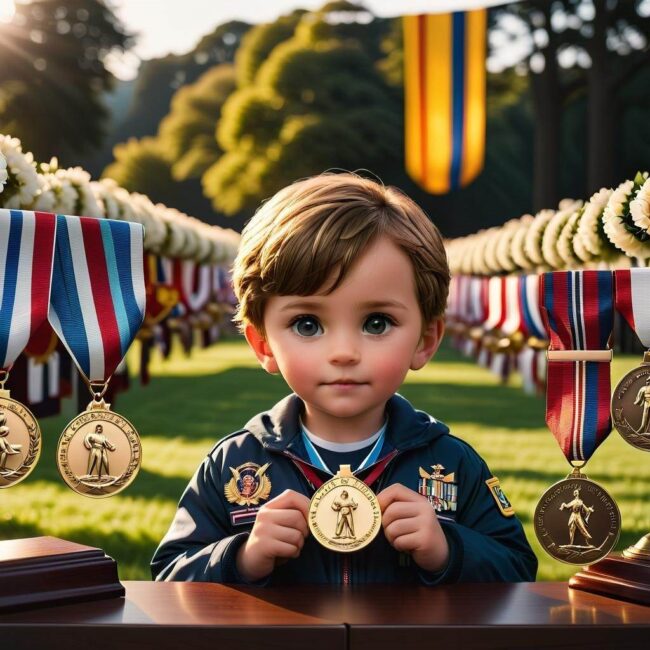 Wyeksponowanie medali na drzwiach szafy